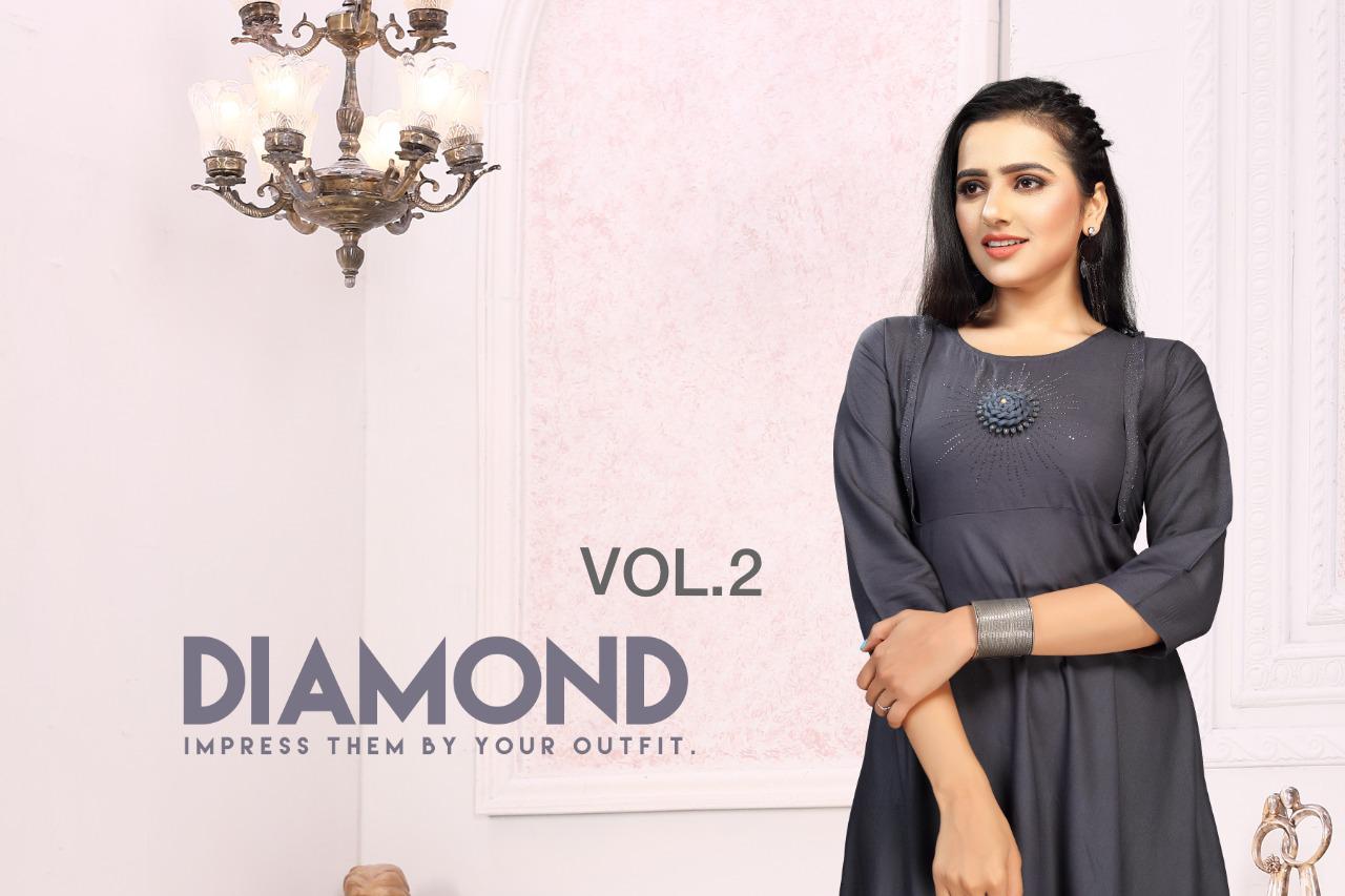 Ft Diamond 2 Latest Fancy Casual Wear Designer Flair Rayon Kurti Collection